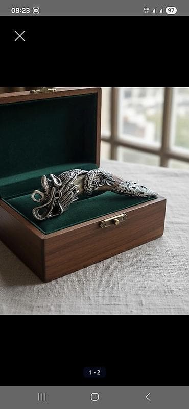 серебряный кулон: Серебряная подвеска, виде дракона. Ручная работа. (Внутри клык кабана) — 1