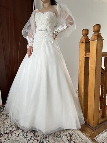 итальянские платья: Свадебное платье силуэта принцесса (A-line/ball gown) в классическом — 6