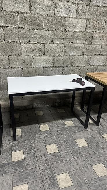 купить письменный стол в стиле лофт: Офисный стол, Нерегулируемый, цвет - Белый, Прямоугольный — 3