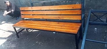 спинки реечные: Скамейка Металл, Со спинкой, Без крыши — 3