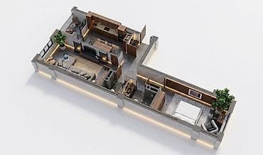 2 комнаты, 64 м², Индивидуалка, 3 этаж, ПСО (под самоотделку) — 5