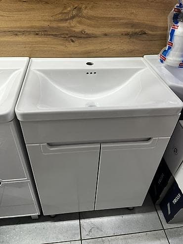 полка под раковину: Тумба с умывальником для ванной комнаты - Тип: напольная тумба с — 1