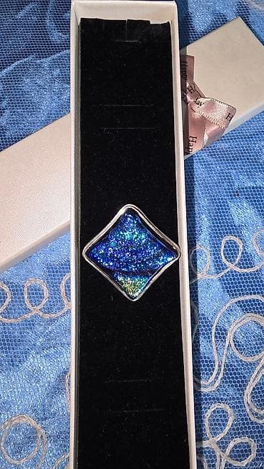 Кулон - Дихроик в серебре 925 пробы, новый, размер 3см на 3см, весом