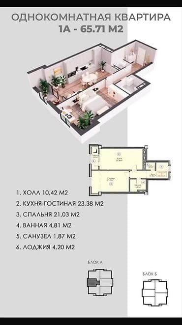 18: 2 комнаты, 65 м², Элитка, 17 этаж, Готовая ПСО (под самоотделку) — 3