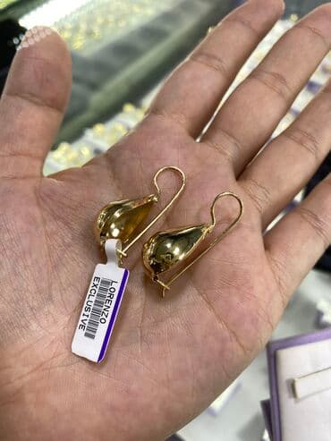 купить свадебное платье недорого: Серьги, Проба 585, Без вставки, Женские, Новый — 4