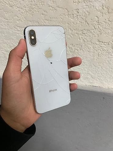 IPhone X, 64 ГБ, Белый, Зарядное устройство, Защитное стекло, Чехол, 100 %