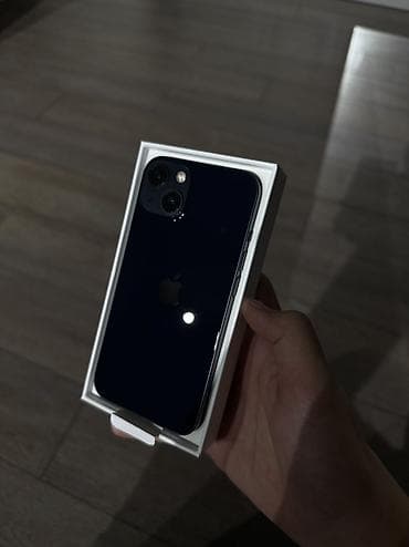 blu: IPhone 13, Б/у, 128 ГБ, Midnight, Защитное стекло, Чехол, Коробка, 84 % — 1