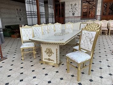 столы для столовой: Стол и стул для зала, цвет - Белый — 1