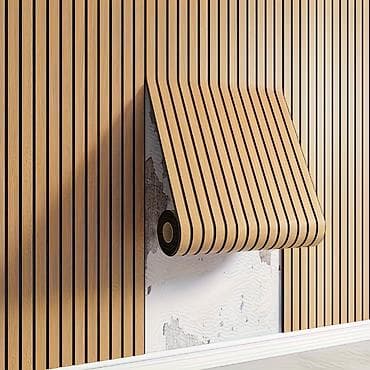 Декоративные акустические рейки на стену (ламели) в рулоне -