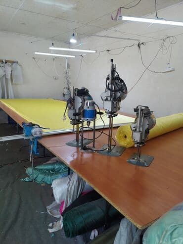 швейный цех с оборудованием: Бычабыз алып келсенер 
Стол 7 метр — 2