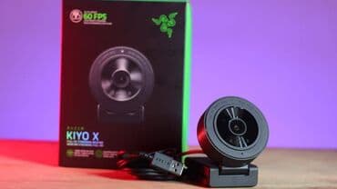 Компьютердик чычкандар: Веб-камера Razer Kiyo X, черный Описание Длина кабеля (м): 1.5 — 2