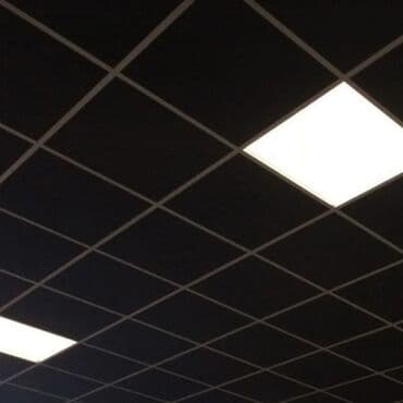 натижной потолок: Потолочные плиты на основе стекловолокна, акустические в чёрном и — 1