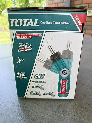 Курулуш жабдуулары: Отвёртка с трещоткой TOTAL 13 в 1 - Компактная трещоточная отвёртка с — 5