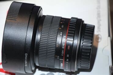 коника минолта: Продам объектив SAMYANG 3.5/8mm. Состояние нового, коробка, документы — 3