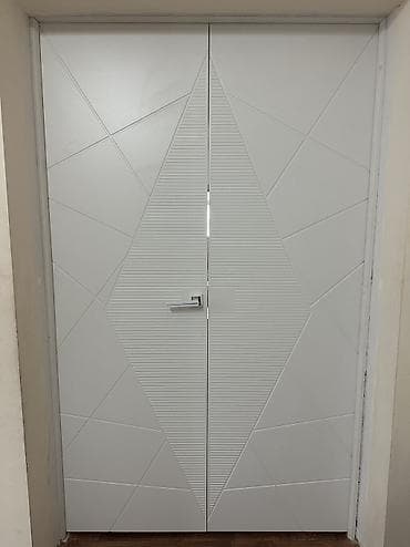 Внутренняя отделка: Межкомнатная дверь, Новый, Глухие, Двухстворчатая, Распашная, цвет - Белый — 1