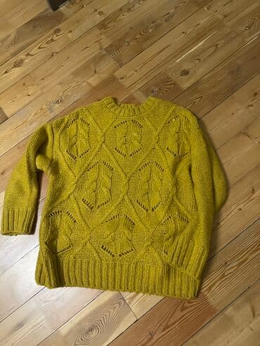 желтый мужской свитер: Кофта, Оверсайз, L — 1