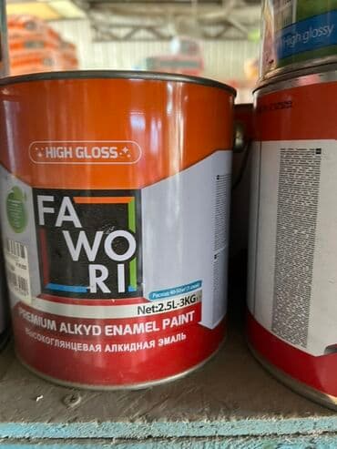краска эмаль 3 кг цена бишкек: Высокоглянцевая алкидная эмаль Fawori в банке объемом 2,5-3 кг — 1
