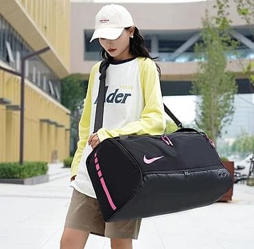 Кол каптар: Спортивная/дорожная сумка (nike ELITE) черного цвета с розовыми — 1