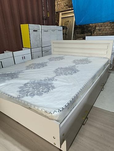 Двуспальная кровать, Новый, С ящиком для хранения, длина - 200 см at lalafo.kg Двуспальная кровать, Новый, С ящиком для хранения, длина - 200 см