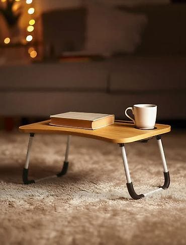 study lamp: Складной стол для ноутбука, Новый, цвет - Черный, Бежевый — 6