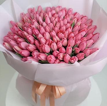 Букеты из тюльпанов ОПТОМ - Состав: моно-букеты из свежих тюльпанов