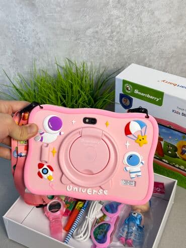 детский планшет для мультиков: Планшет, память 128 ГБ, 7" - 8", Wi-Fi, Новый, Детский цвет - Розовый — 1