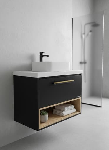 навесной шкаф для ванной: Шкаф для ванной, Без зеркала — 1