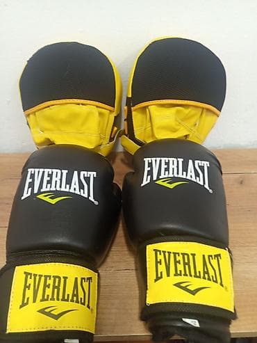 Спорт и хобби: Набор для боксерских тренировок: перчатки Everlast + лапы Top Ten — 1