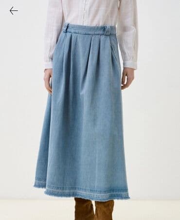 Юбка, Модель юбки: Полусолнце, Макси, Джинс, Низкая талия