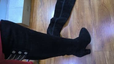 сапоги из натурального меха и кожи: Сапоги, 36, Basconi, Б/у, цвет - Черный, Бесплатная доставка — 2