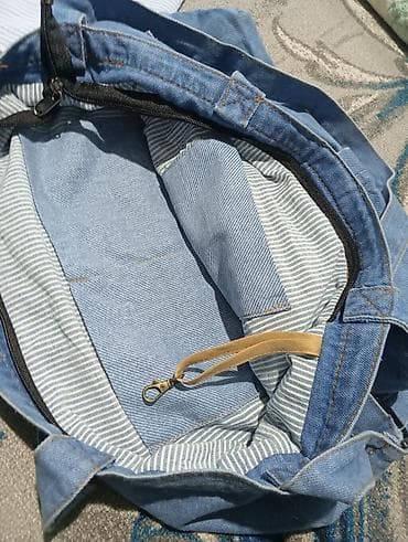 мешки полиэтиленовые: Шоппер джинса ручная работа на подкладе, несколько карманов и внутри и — 5