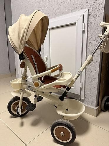 коляски трансформеры 3 в 1: Детский 3‑колёсный велосипед‑коляска с родительской ручкой и большим — 5