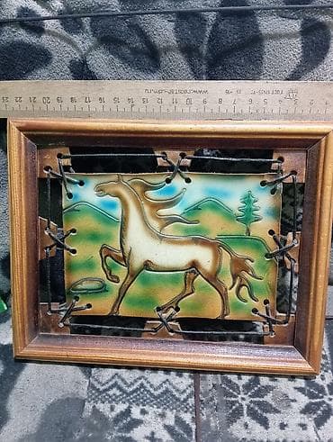 Майрамдык товарлар: Настенное панно с лошадью в деревянной раме. - Материал центральной — 2