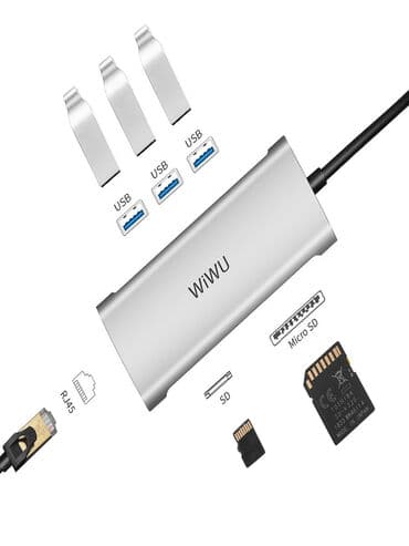 переходник type c на usb: Адаптер-переходник WiWU Alpha 631STR Type-C to x3 USB 3.0, RJ45 — 2