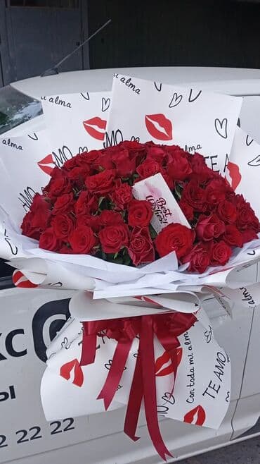 магазин цветы: 51 роза и 101 роза 24/7 Акция не дорого‼️ — 14