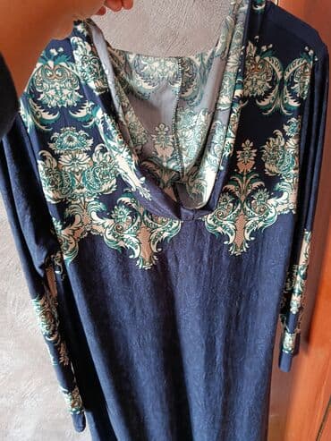 длинные платья в пол больших размеров: Повседневное платье, Длинная модель, Оверсайз, L — 1