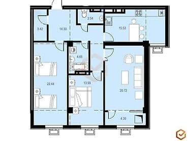 Продажа квартир: 3 комнаты, 102 м², Кок-Жар ж/м Элитка, 10 этаж, ПСО (под самоотделку) — 5