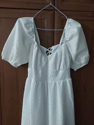 Повседневное платье, Турция, Лето, Длинная модель, Креп, Крестьянка, M — 1