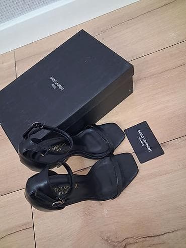 Босоножки, сандалии, шлепанцы: Босоножки, 35, 35.5, 36, Yves Saint Laurent, Б/у, цвет - Черный, Самовывоз, Платная доставка — 2