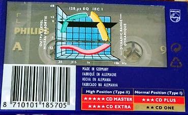 Динамики и колонки: Аудиокассета Philips CD One 90 минут ( 1994 г. ) - Тип ленты: Normal — 2