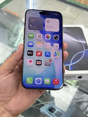 айфон бишкек: IPhone 16 Pro Max, Б/у, 256 ГБ, Black Titanium, Коробка, 100 % — 5