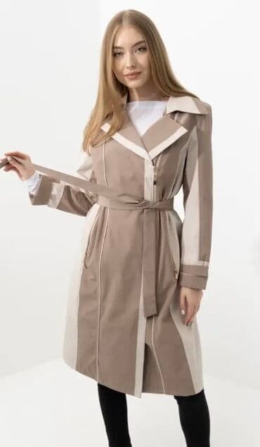 плащ дождовик: Женский плащ VALLEO, размер 50/52. - Цвет: бежево-капучино с — 2