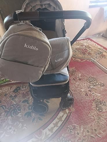 kidilo: Прогулочная коляска Kidilo, бежевый текстиль Основные особенности: - — 4