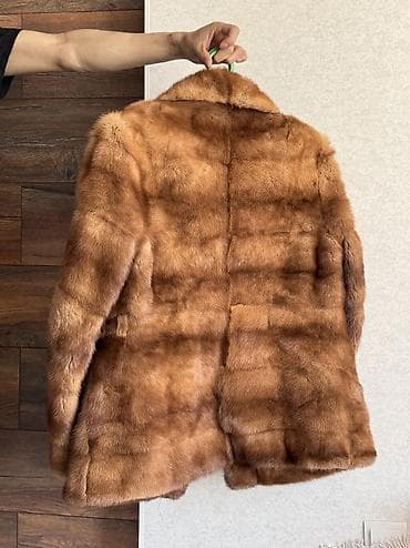 норковая шаль: Шуба из натурального меха (норка) в насыщенном карамельно‑рыжем — 2