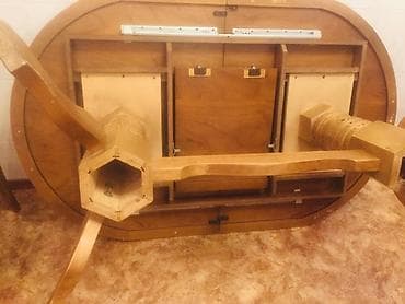 стол мебель: Кухонный стол и стул, Б/у, Самовывоз, цвет - Коричневый — 9
