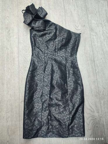 шелковое платье большого размера: Вечернее платье, Коктейльное, Короткая модель, Парча, Без рукавов, Один рукав, 2XS — 4