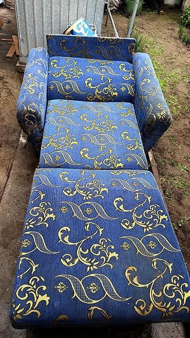 стенки ош: Кресло-кровать, Б/у, Односпальный, Платная доставка, цвет - Синий — 4