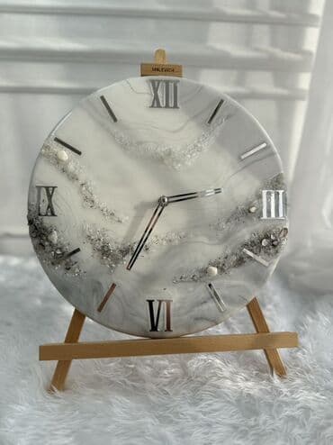 настенные часы 3d: Настенные часы, диаметр 35 см - Дизайн: мраморные переливы с — 9