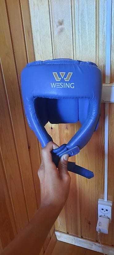 Шлем для единоборств WESING, синий, размер M. - Защита головы для