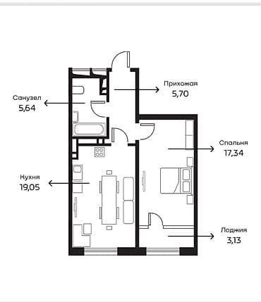 1 комната, 49 м², Элитка, 8 этаж, Евроремонт